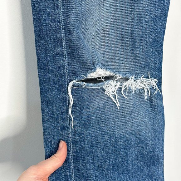 Mother The Tomcat Playing with Scissors Straight Leg Crop Distressed Jeans Sz 25 - Picture 9 of 16